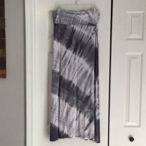 Tie dye print maxi skirt